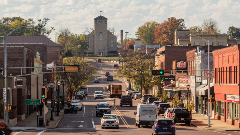 Downtown streets in Black River Falls, Wisconsin