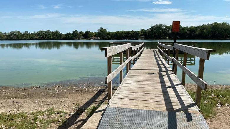 A dock at Tegels Park in Windom, Minnesota