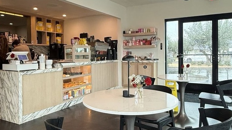 A table near the counter at the Matriarch Café in Salida, California.