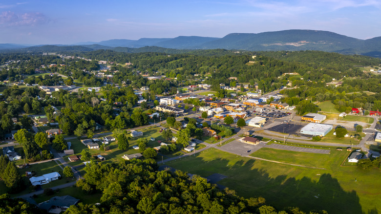Aerial view of Dunlap, Tennessee
