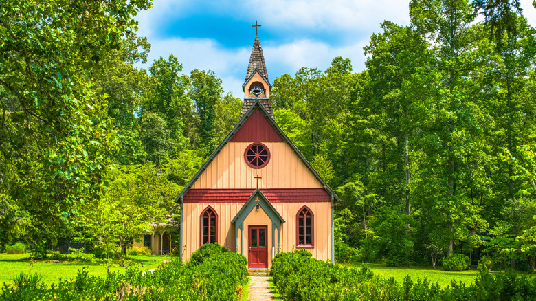 An historic church in the 1800s town of Rugby, Tennessee