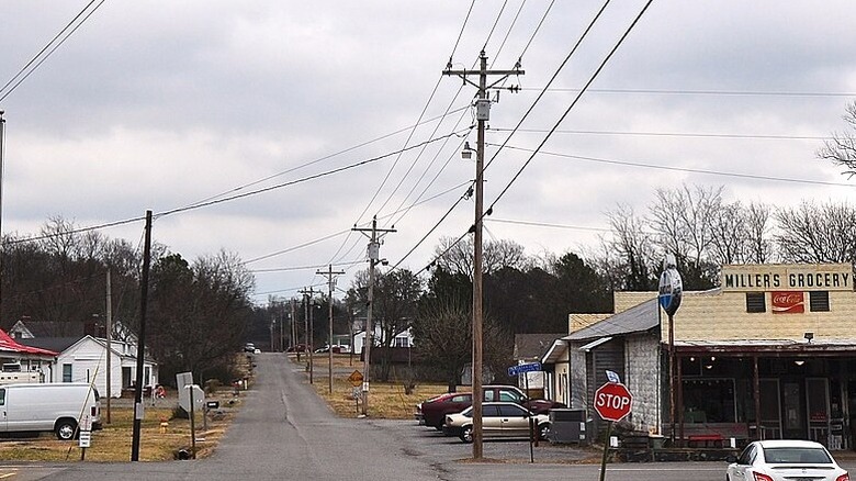 Looking onto a street in Christiana, Tennessee