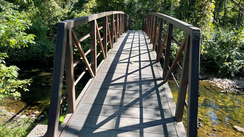 Bridge spans creek in Wilton, Connecticut