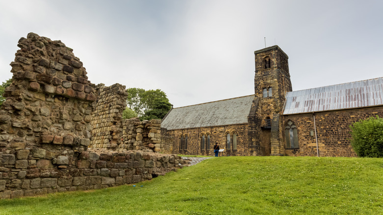 St Paul's Monastery in Jarrow, England, on a cloudy day