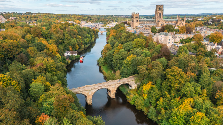 Medieval city of Durham along the River Wear
