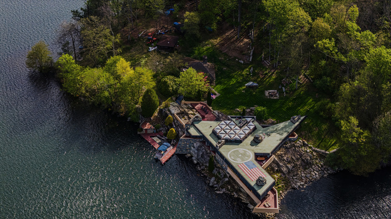 Aerial view of the Massaro House on Petra Island