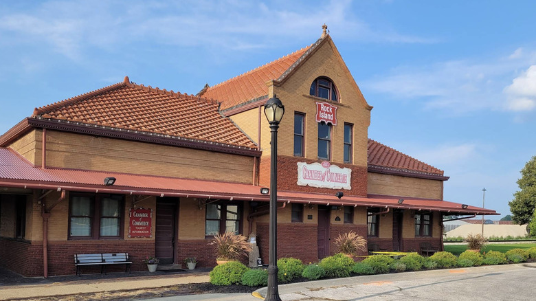 A view of the historic Rock Island Depot on Chestnut Street in Atlantic, Iowa