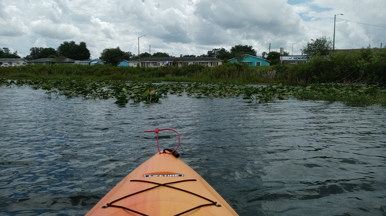 A kayak on Lake Verona in Avon Park, Florida