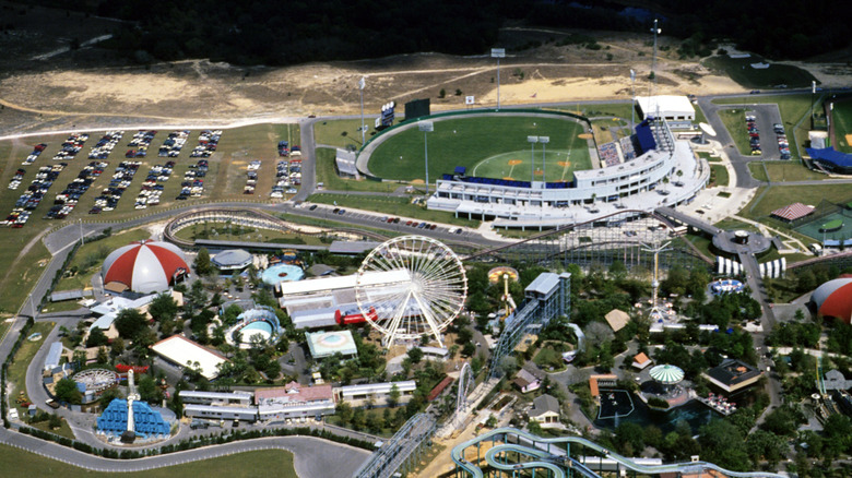 Aerial view of the Boardwalk and Baseball Amusement Park from 1989
