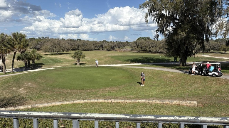 Golfers playing golf on the green in Silver Springs Shores.