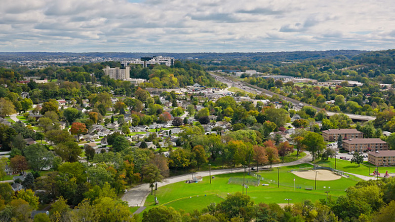 Aerial shot of King of Prussia, PA