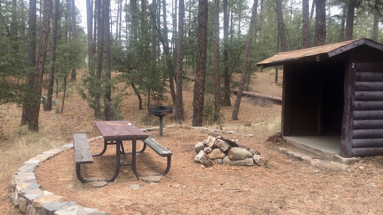 A campsite at Hazlett Hollow