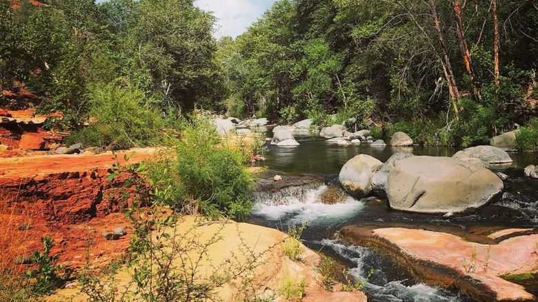 The natural lazy river at Clear Creek Day Use Area, Arizona