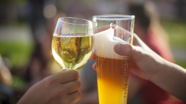 An image of beer and wine