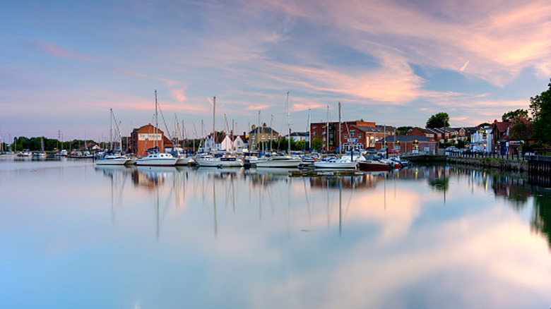 Sunset on the quay at Fareham, Hampshire