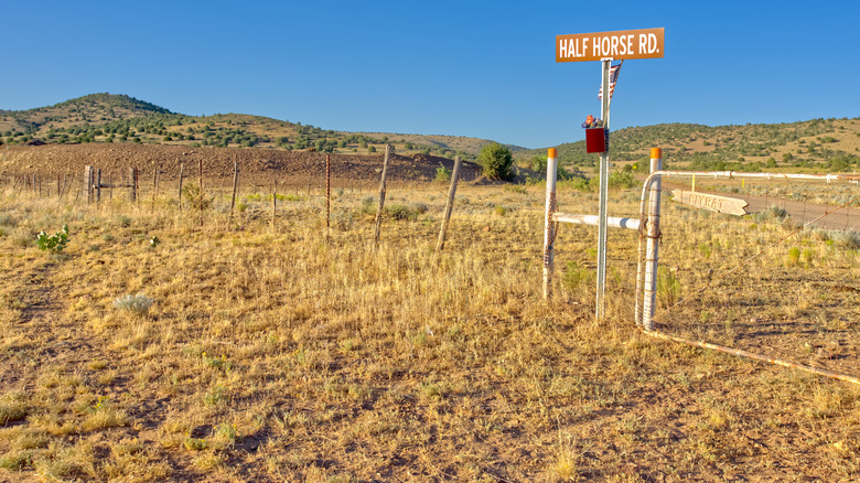 A street sign for Half Horse Road in Chino Valley, Arizona