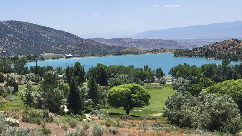 the scenic Palisade Reservoir at the Palisade State Park, Utah