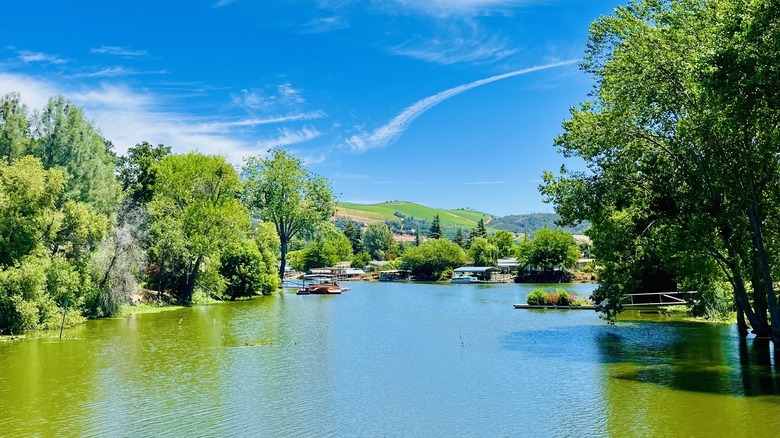 The view from Clark's Island in Clearlake Oaks in California