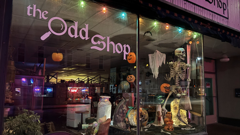 The Odd Shop in downtown Maquoketa decorated with a Halloween theme