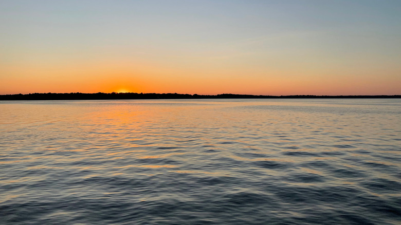 Lake Koshkonong at sunset in Wisconsin.