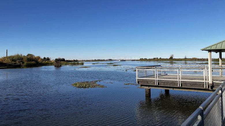 view of San Joaquin River from Big Break Regional Shoreline, Oakley, California