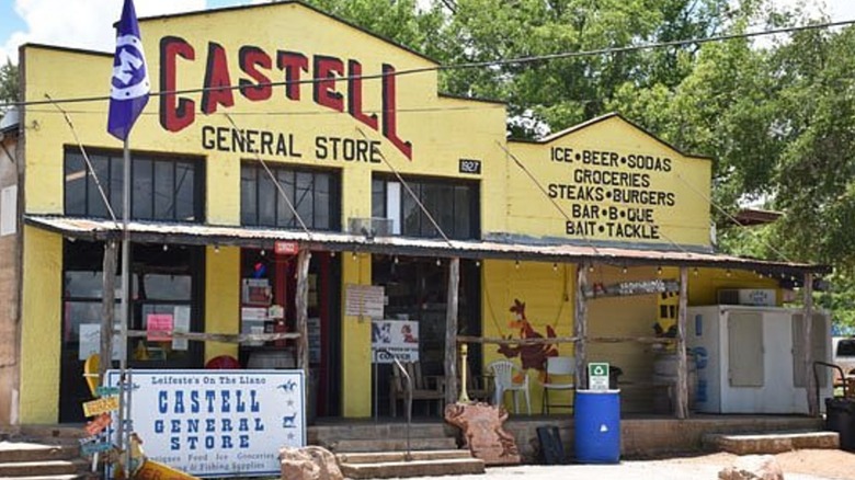 Facade of the Castell General Store in Castell, Texas