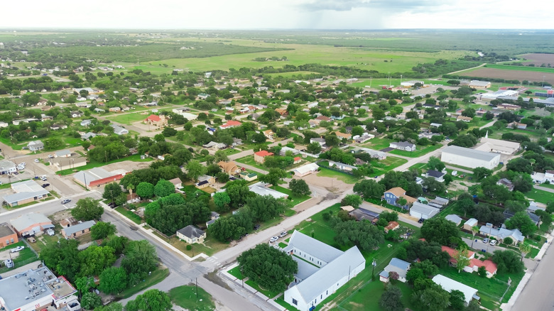 A bird's-eye view of Three Rivers, Texas