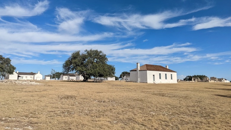 Fort McKavett State Historic Site in Texas under a blue sky