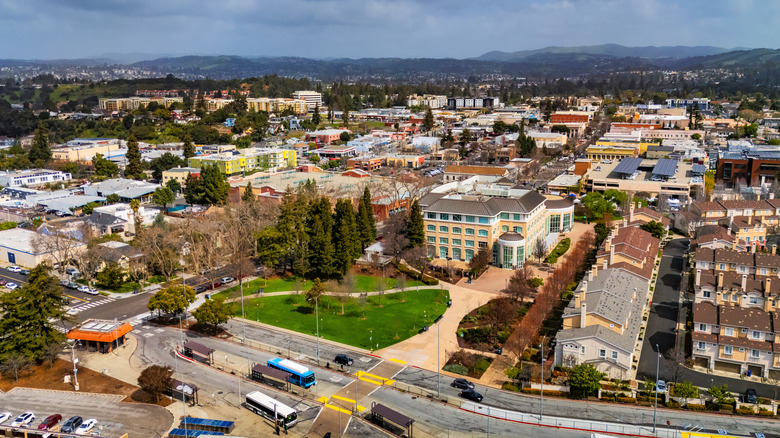 Aerial view of Downtown Hayward, California