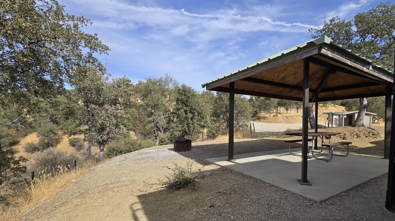 Primitive campsite amenities in Condon Peak, California