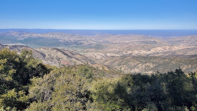 View of landscapes surrounding Condon Peak, California