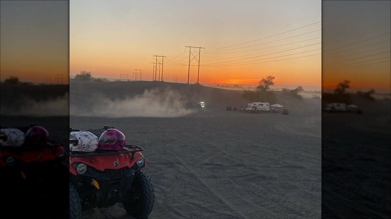 Moses Lake Mud Flats and Sand Dunes during sunset