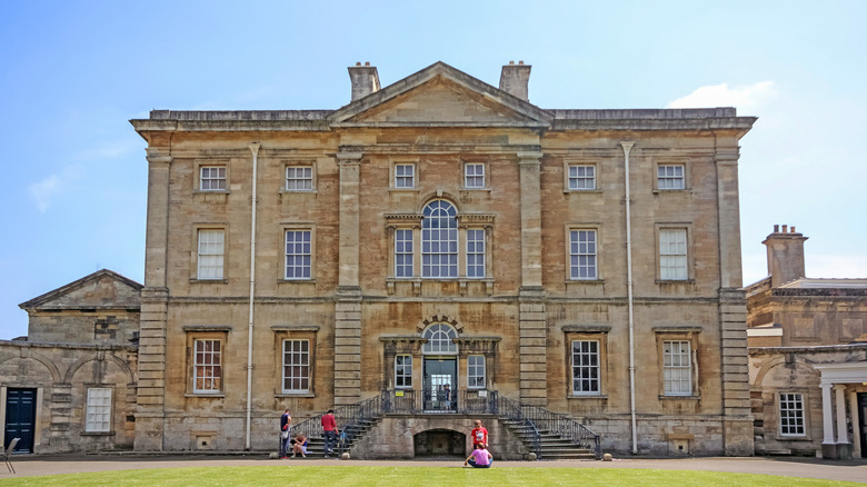 The stately home Cusworth Hall, a sandy colored 18th century building