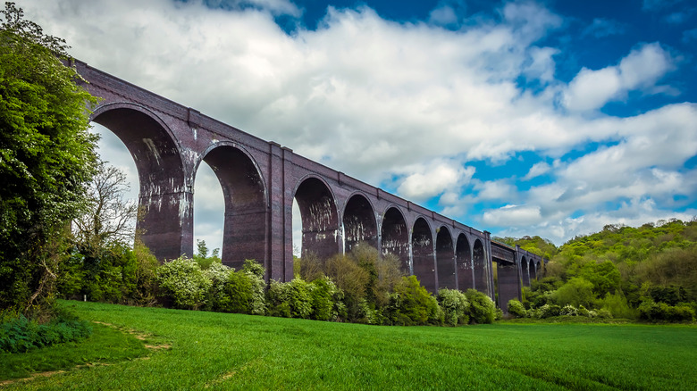 The many arches of Conisborough Viaduct in Doncaster