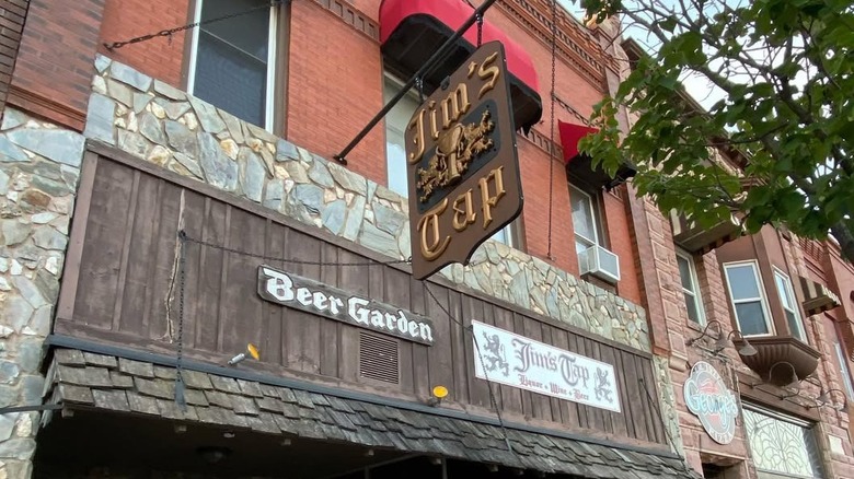 Sign outside Jim's Tap in Brookings