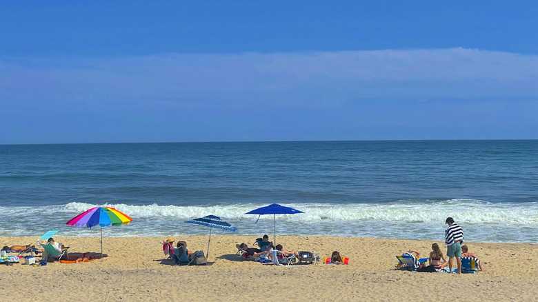 Families at Mecox Beach in Bridgehampton