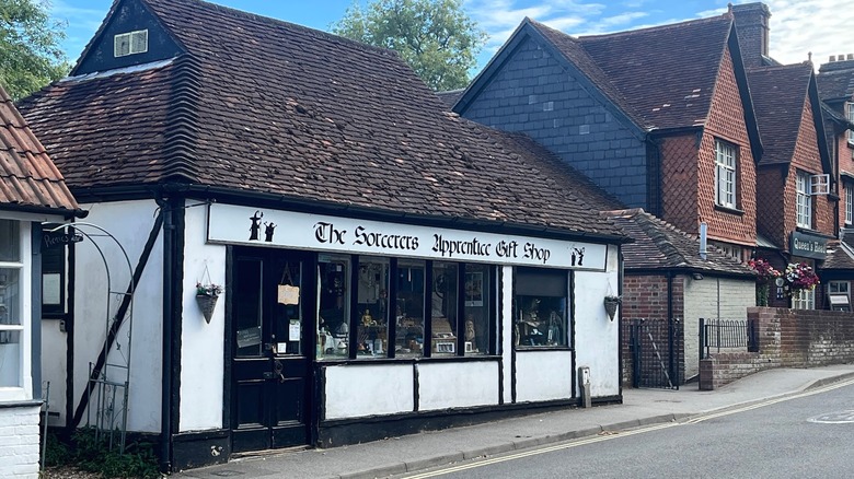 Rustic storefront of The Sorcerer's Apprentice Gift Shop in Burley