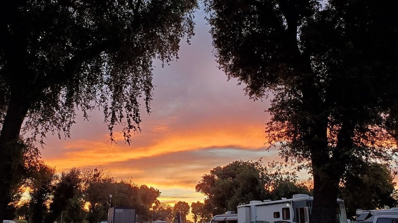 a sunset shot over Thousand Trails Turtle Beach campground
