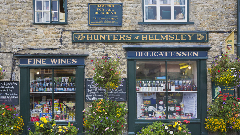 The stone facade of Hunters of Helmsley