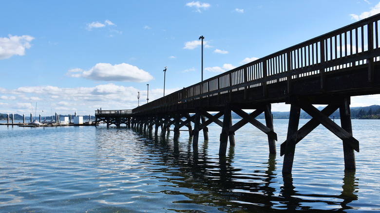 The fishing pier at Silverdale Waterfront Park.