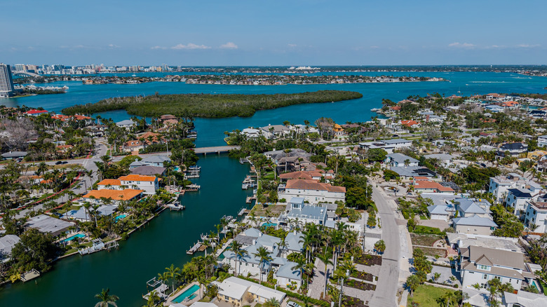 Sarasota and St. Armands Circle seen from above.
