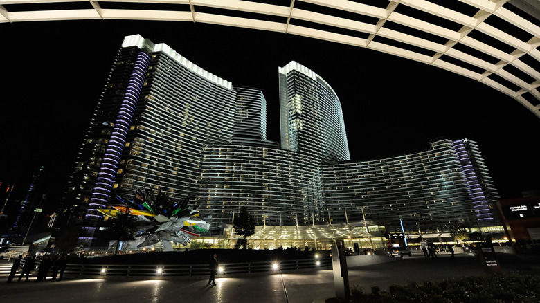 Exterior of the Vdara at night