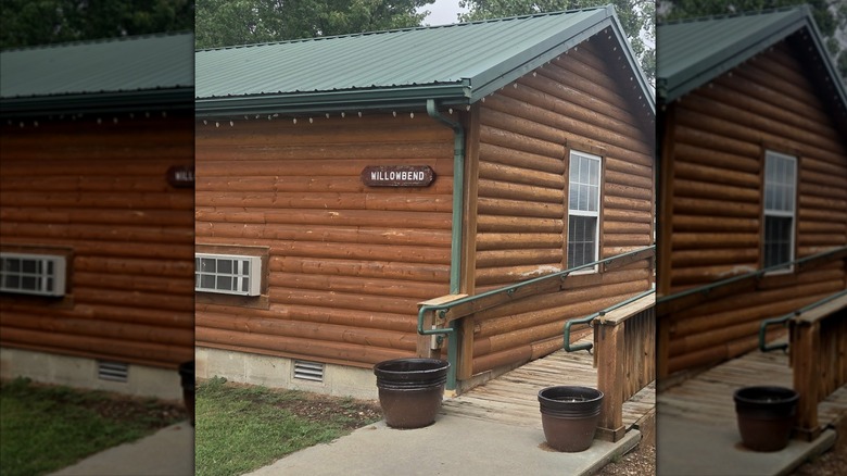 A wooden cabin in Fall River State Park, Kansas