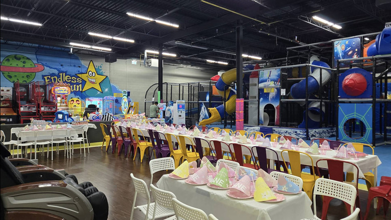 party and game room inside Endless Fun indoor playground in Ajax, Ontario, Canada