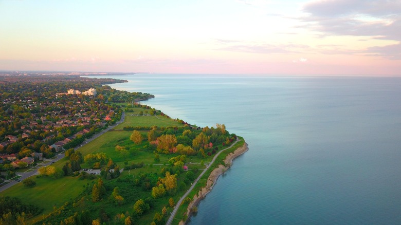 Ajax shoreline along Lake Ontario, Canada