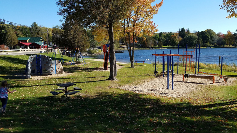 Views of Intermediate Lake at Thurston Park in Central Lake, Michigan