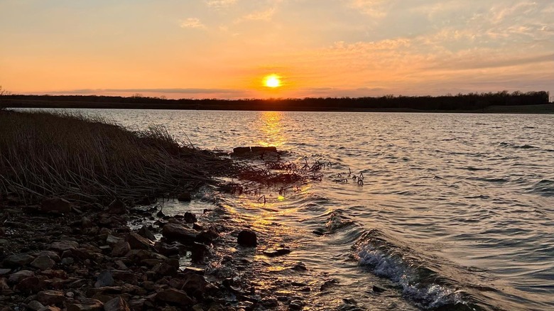 Sunset at Stroud Lake in Oklahoma