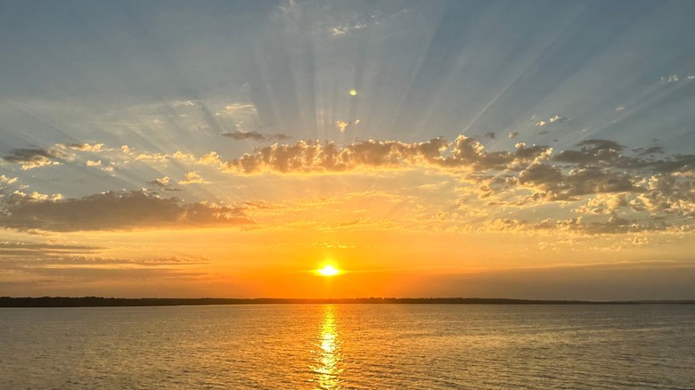 Sunset over Lake Palestine in Texas