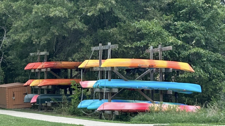 Canoes available to rent at Widewater State Park