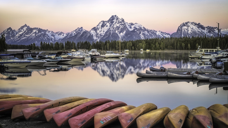 Watercraft at Colter Bay Marina in Wyoming